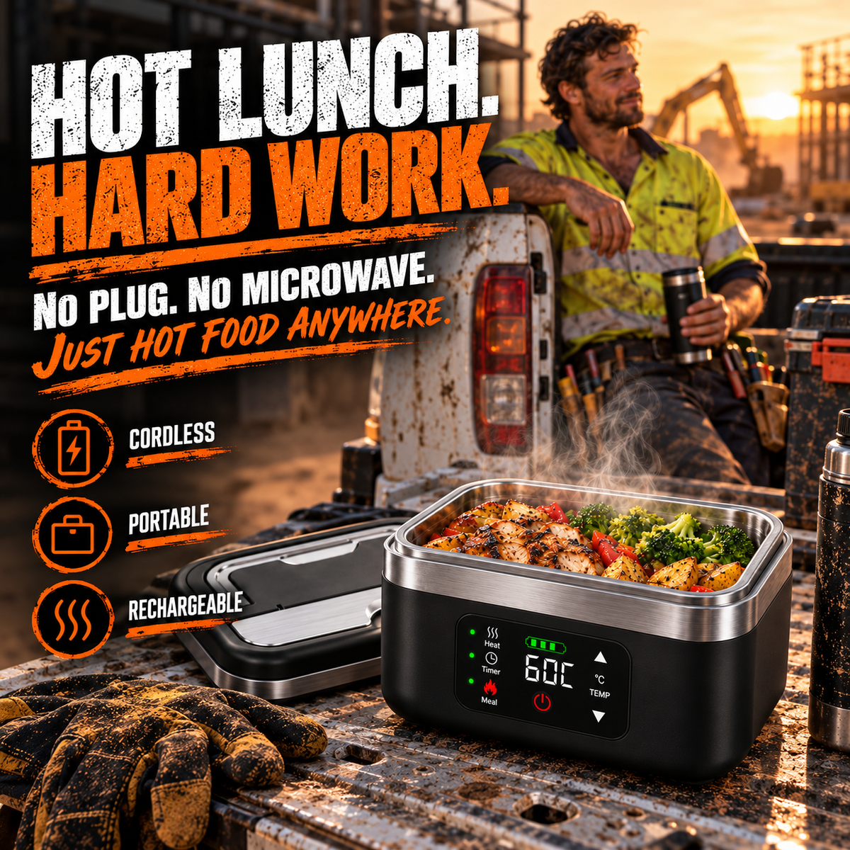 YAKKA Self-Heating Lunch Box - Portable Food Warmer