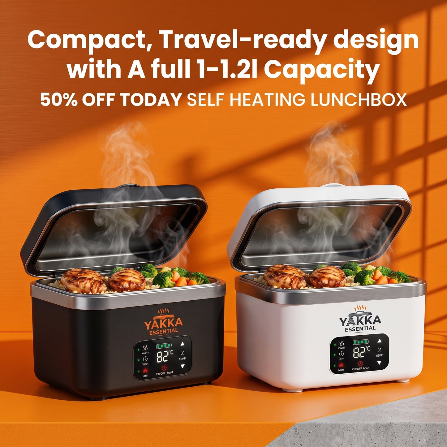 YAKKA Self-Heating Lunch Box - Portable Food Warmer (Upto 1.2 L)